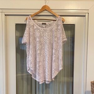 Jordan Taylor White Crochet Tunic Top